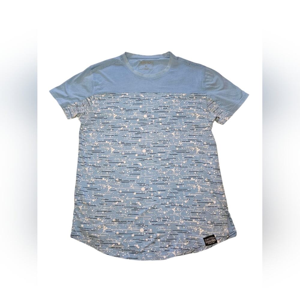 Large Mens Blue Patterned Men's Shirt, Used/Flawed.